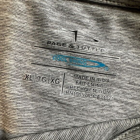 NWT Paige & Tuttle Men’s Heather Gray Polo Moisture Wicking UPF - Size XL - Picture 3 of 5